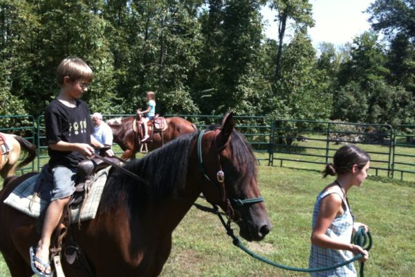 Lacy and horses giving rides